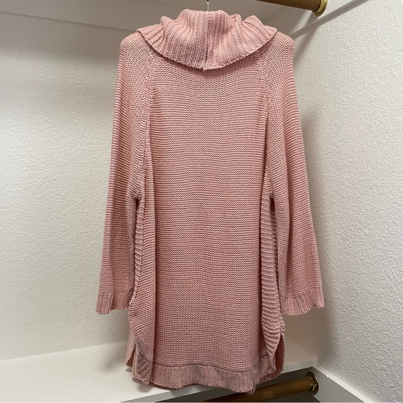 John Paul Richard 💘 Cowl Neck|Curved Hem|Dusty Pink|Block Knit Sweater|Sz 2X - Picture 8 of 10